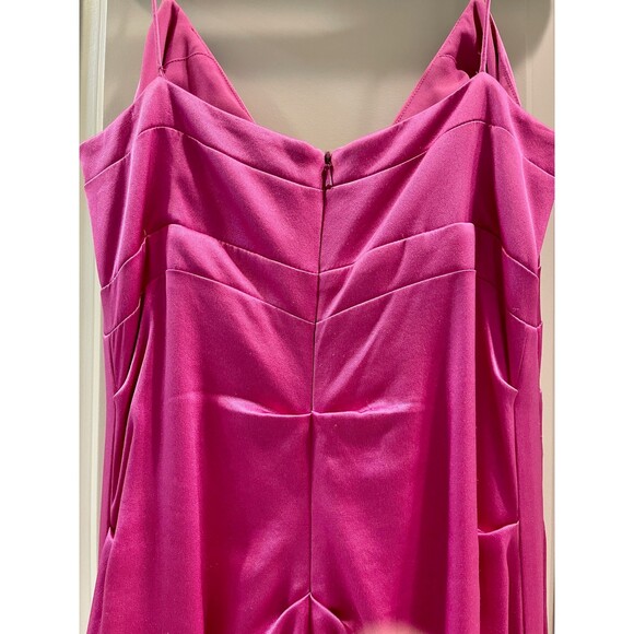 NICOLE MILLER COLLECTION 100% Silk Fuchsia Pink Formal Gown, Sz 6** - Picture 3 of 8